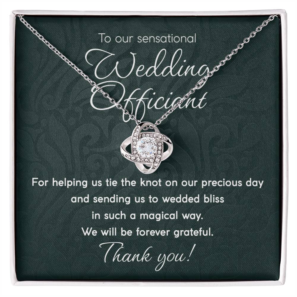 Our wedding officiant - Love knot necklace
