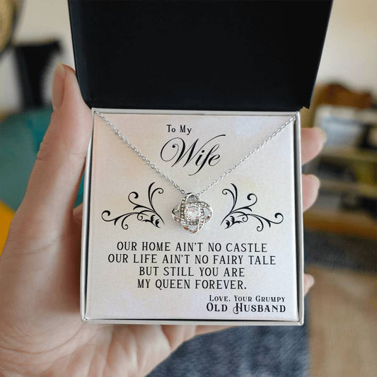 To My Wife, You Are My Queen Forever - Love Knot Necklace