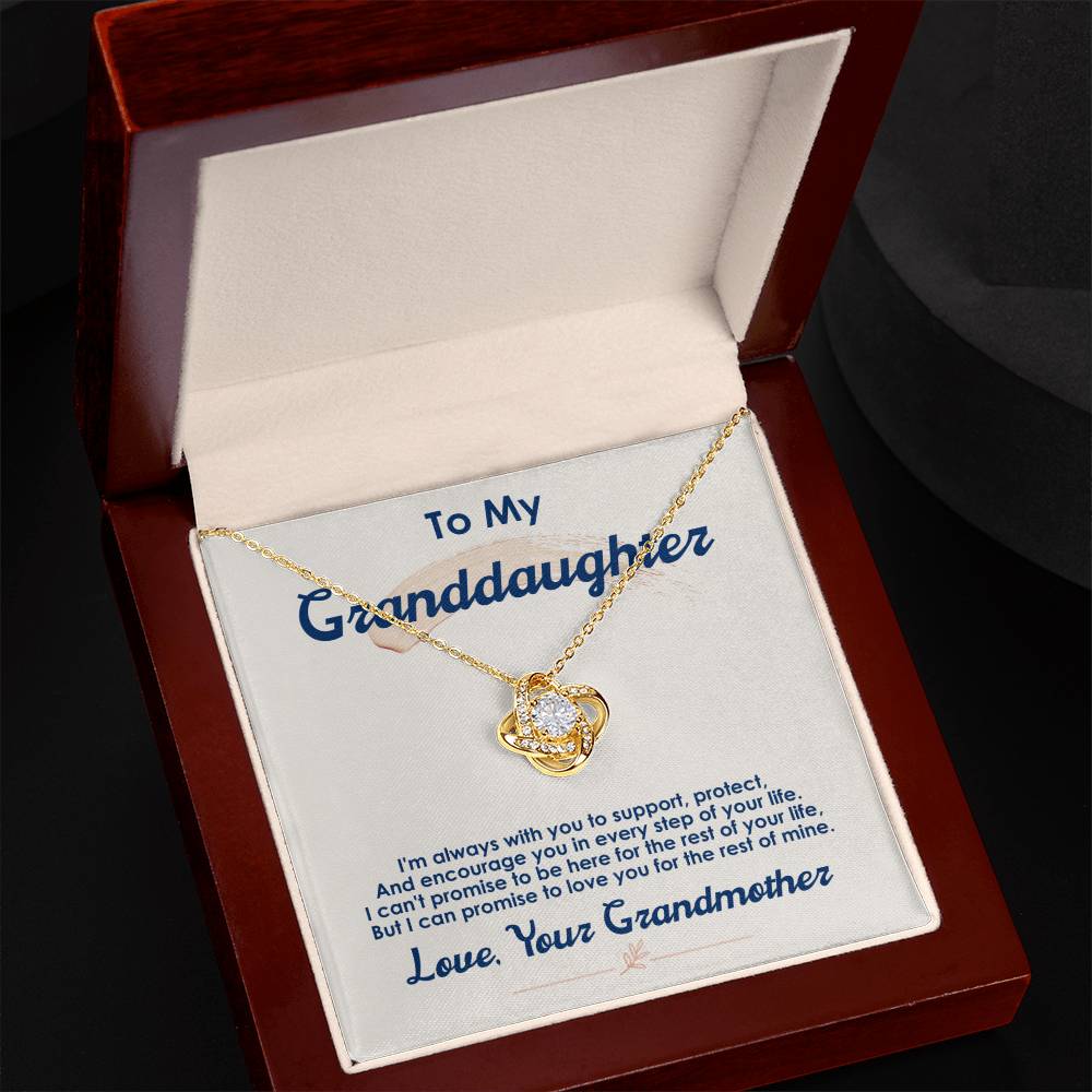 To My Granddaughter, I Love You For The Rest Of My Life - Love Knot Necklace