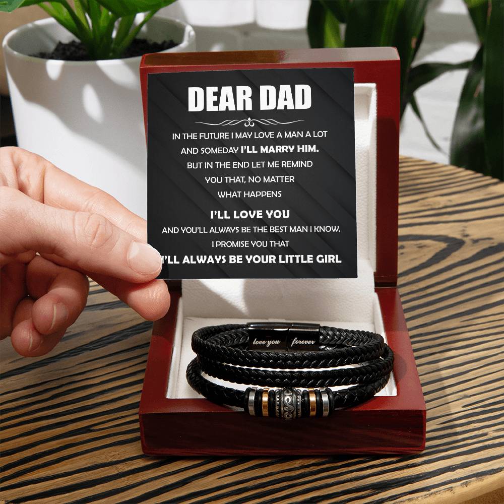 Dear dad - The best man I know - Leather Bracelet