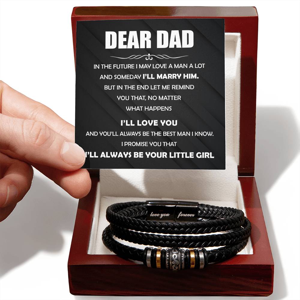 Dear dad - The best man I know - Leather Bracelet