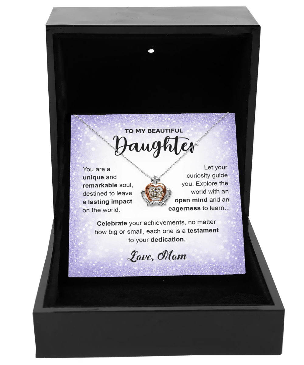 To My Daughter - Remarkable Soul Text - Crown Pendant G08